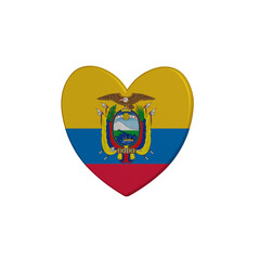 World countries. Heart element on white background. Ecuador