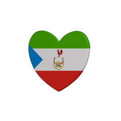 World countries. Heart element on white background. Equatorial Guinea