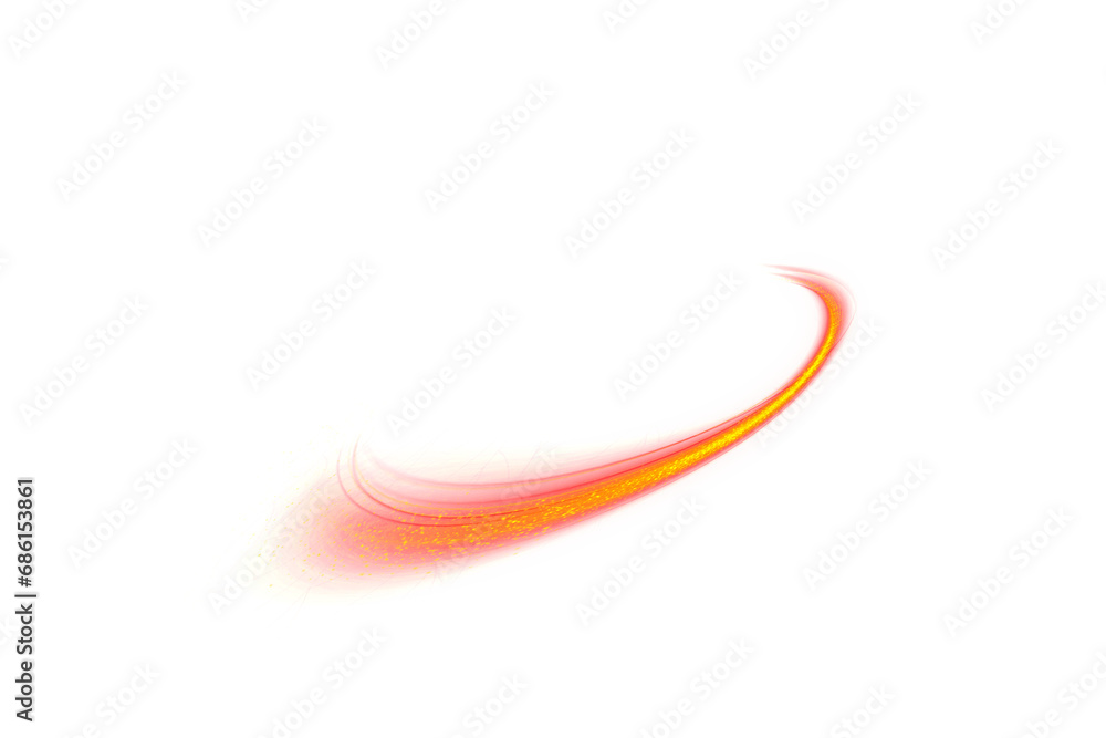Poster abstract golden lights isolated on a transparent background. golden abstract transparent light effec
