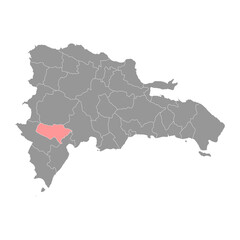 Baoruco province map, administrative division of Dominican Republic. Vector illustration.