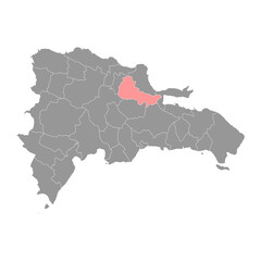 Obraz premium Duarte province map, administrative division of Dominican Republic. Vector illustration.