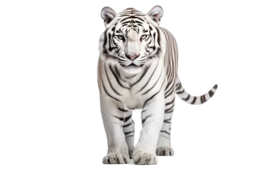 Rolgordijnen White tiger Camouflaged hunter. Isolated on a Transparent Background PNG. © Haider