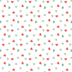 Cute seamless pattern of color hearts