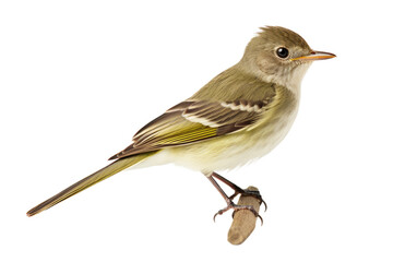 Willow flycatcher bird Streamside songster. Isolated on a Transparent Background PNG.