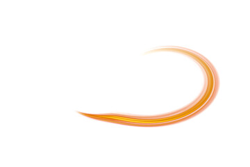 Vector speed of light in space on transparent background. Abstract background in gold, yellow and orange neon colors.