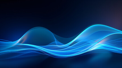 Blue abstract curve flows