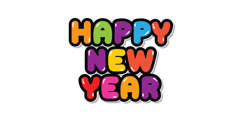 colourfull happy new year logo design