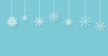 Snowflakes with a Shadow Background. Seasonal winter concept vector art