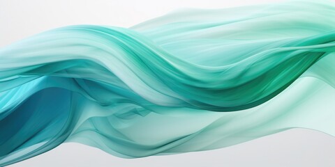 Flowing abstract blue transparent silk