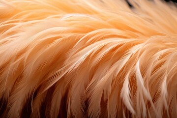 Yellow ostrich feathers on a black background close-up