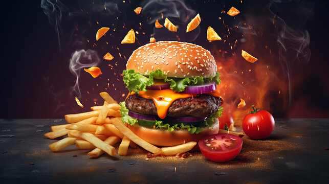 fast food design backdrop 