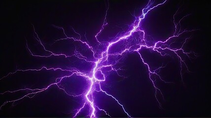 Electric background, on a dark background, lightning discharges of high voltage.