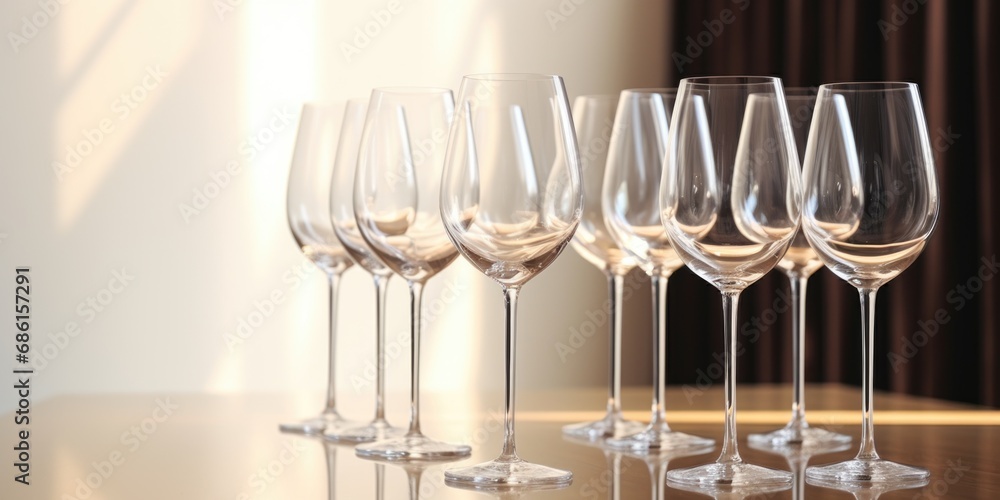 Wall mural a set of wine tasting glasses