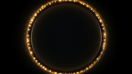 Circle light frame on black background