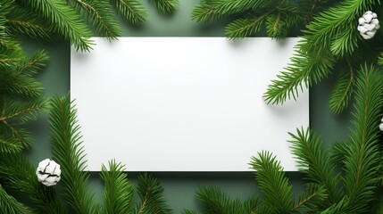 Christmas Greeting Card. Christmas tree frame. copy space for text