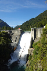 The dam at Kartell power plant, Verwall lake, Austria