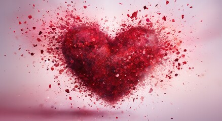Exploding Heart of Love: A Symbolic Representation of Passion and Romance