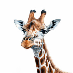 ilustración de una jirafa con mucho detalle generado por ia  - obrazy, fototapety, plakaty