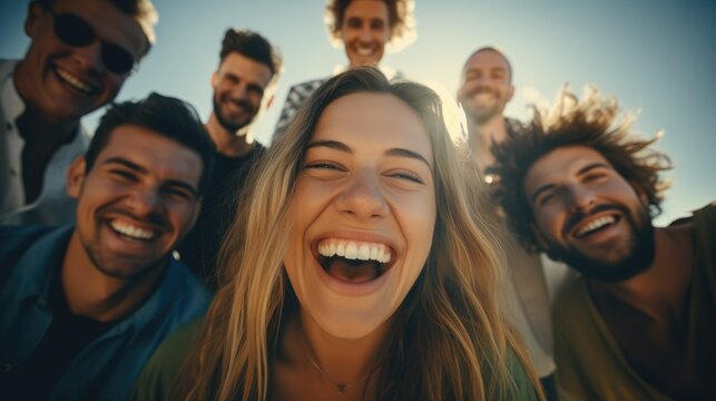 Happy people, happy group. Smiling face happy individual, friend, or team concept