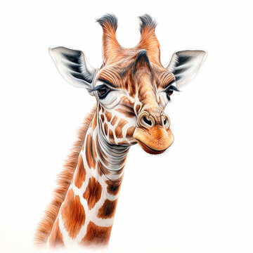 ilustración de una jirafa con mucho detalle generado por ia 