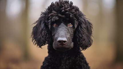 Black Standard Poodle face (Pudel or Caniche), AI Generated - 686162895