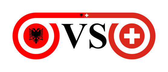concept between albania vs switzerland. vector illustration isolated on white background
