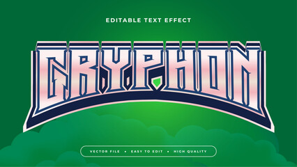 Editable text effect. Silver crypthon text on green background.