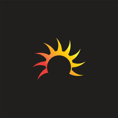 abstract gradient sun swirl simple logo vector