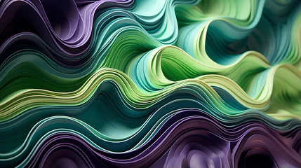 Kussenhoes abstract background, blue green palette, vivid fluid art, marbling texture, agate wallpaper, wavy lines, liquid ripples, digital illustration © posterpalette