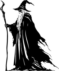 Wizard Old Man Silhouette