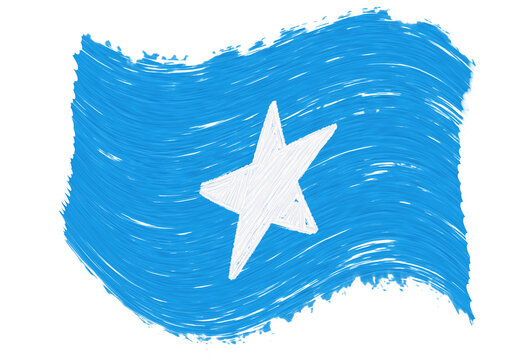 somali flag with paint strokes