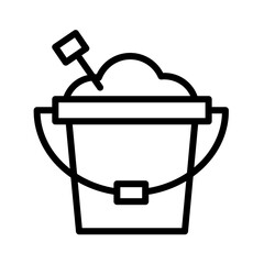 Beach Bucket Child Outline Icon