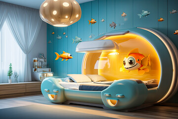 automation child room cute fish style