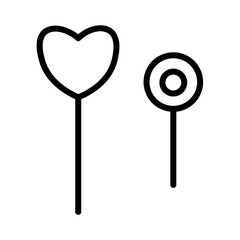 Heart Lollipop Candy Outline Icon