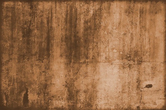 Abstract grunge aged brown wall texture with stains and scratchs. Old textured background.