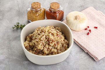 Vegan cuisine - boiled quinoa cereal