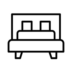 Bed Hotel Room Outline Icon