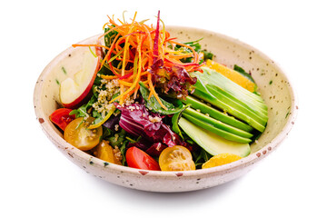 Healthy lunch bowl with couscous isolated