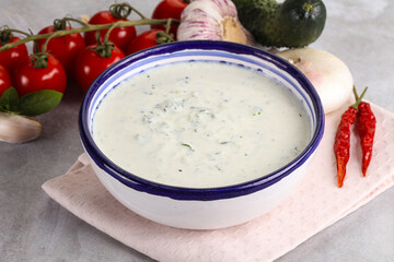 Traditional delicious appetizer; greek tzatziki (Turkish name; cacik)