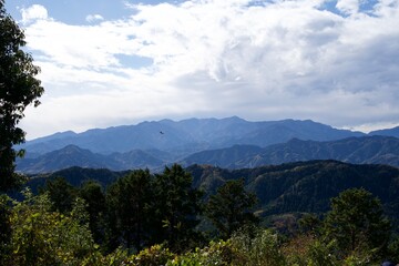 Fototapeta na wymiar Autumn scenery seen from Mt. Takao.