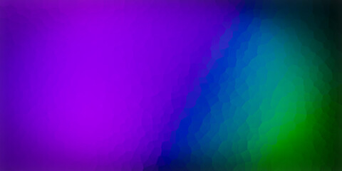 Pink blue green turquoise crystal wide pattern. Blurred background. Multicolor website banner, desktop, template, gradient. Decoration for holidays, Christmas, New Year, Valentine, Halloween, Easter