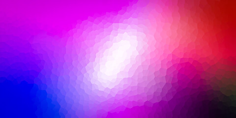 Pink blue red orange purple crystal wide pattern. Blurred background. Multicolor website banner, desktop, template, gradient. Decoration for holidays, Christmas, New Year, Valentine, Halloween, Easter