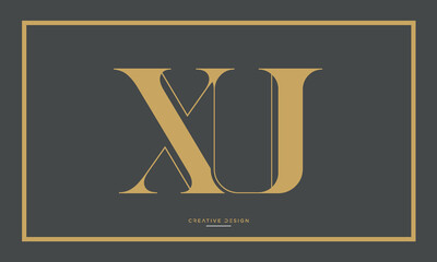 Alphabet letters XU or UX logo monogram