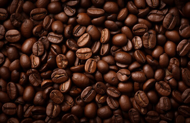 Obraz premium Texture of coffee beans