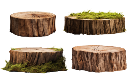 Set of tree stumps, cut out