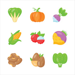 Check this beautiful and amazing fruit and vegetable icons set