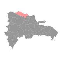 Puerto Plata province map, administrative division of Dominican Republic. Vector illustration.