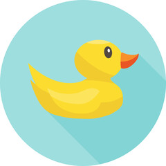 Duckling toy, vintage, designer duckling toy. Vector, cartoon illustration of a children's toy duckling. Vector.