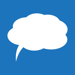 Speech or think bubble, empty communication cloud. Vector design element.
