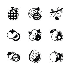 Grab this beautifully designed fruit and vegetable icons set, ready for premium use